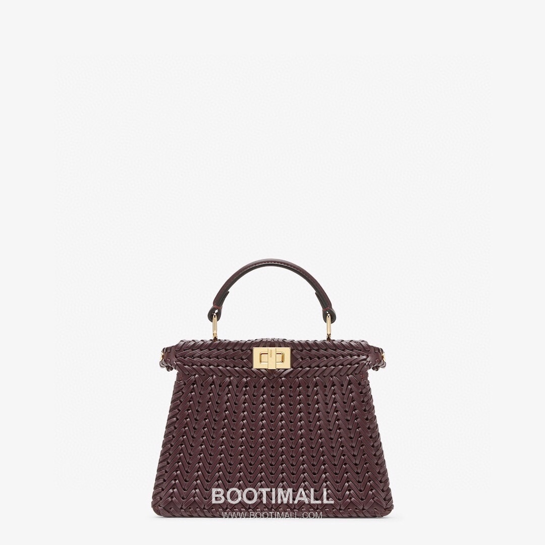 Fendi Peekaboo ISeeU Mini Leather Black Top Handle Bag 펜디 피카부 아이씨유 미니 가죽 블랙 탑핸들백 20cm 3