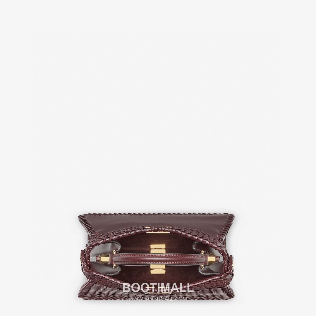 Fendi Peekaboo ISeeU Mini Leather Black Top Handle Bag 펜디 피카부 아이씨유 미니 가죽 블랙 탑핸들백 20cm 6