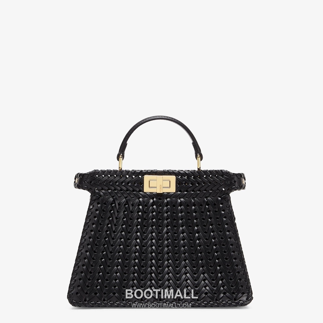 Fendi Peekaboo ISeeU Braided Imported Leather Beige Top Handle Bag 펜디 피카부 아이씨유 브레이디드 수입 가죽 베이지 탑핸들백 27cm 4