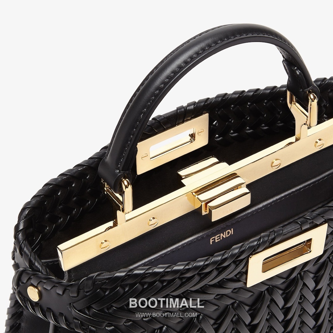 Fendi Peekaboo ISeeU Braided Imported Leather Beige Top Handle Bag 펜디 피카부 아이씨유 브레이디드 수입 가죽 베이지 탑핸들백 27cm 8