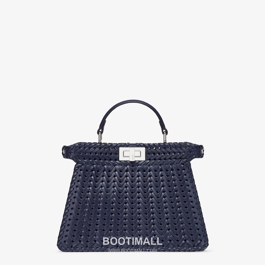 Fendi Peekaboo ISeeU Braided Imported Leather Beige Top Handle Bag 펜디 피카부 아이씨유 브레이디드 수입 가죽 베이지 탑핸들백 27cm 1