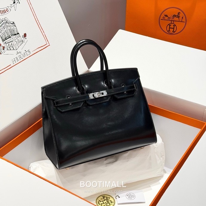 Hermes Birkin 25 Box Calf Black Top Handle Bag 에르메스 버킨 25 박스 카프 블랙 탑핸들백 25cm 6