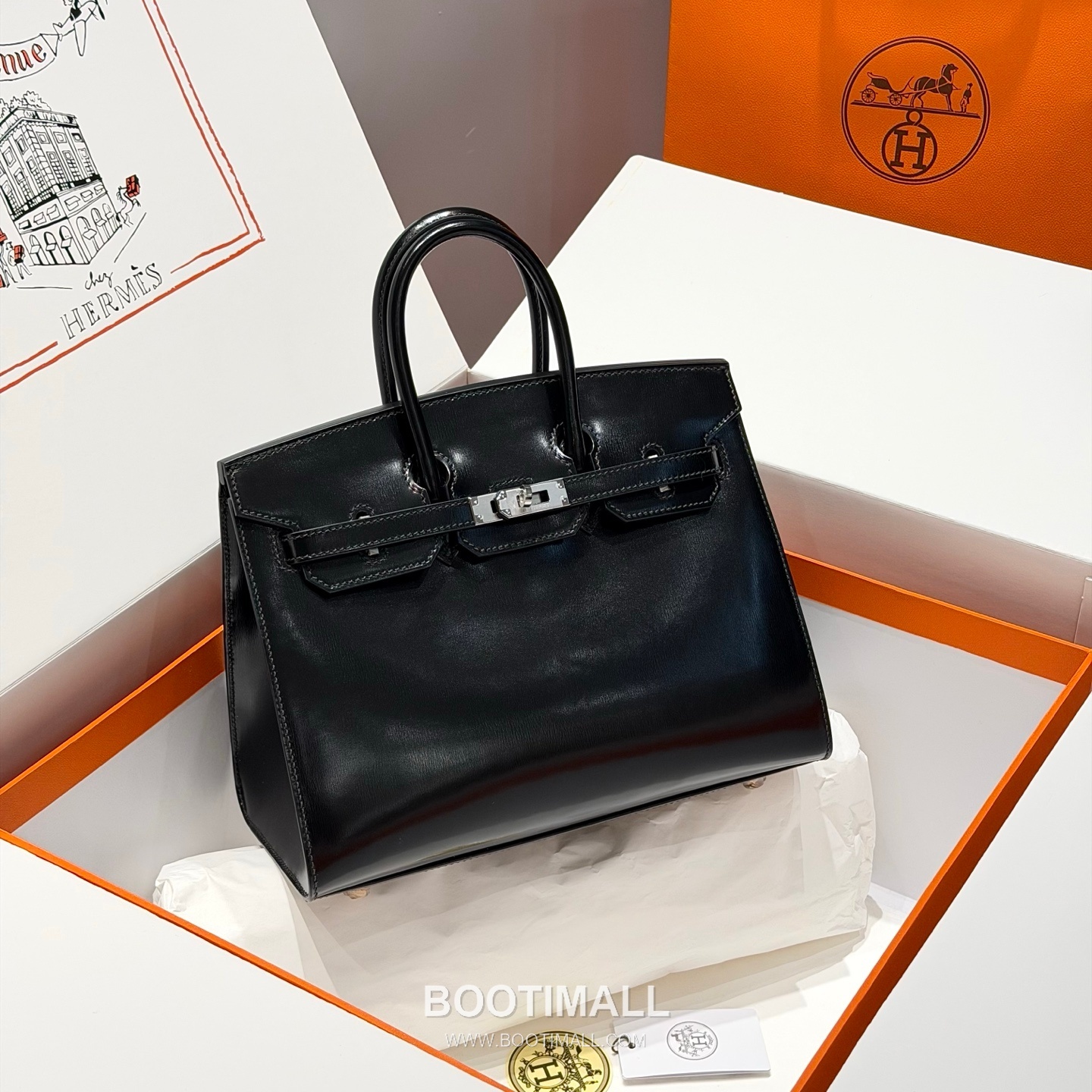 Hermes Birkin 25 Box Calf Black Top Handle Bag 에르메스 버킨 25 박스 카프 블랙 탑핸들백 25cm 7