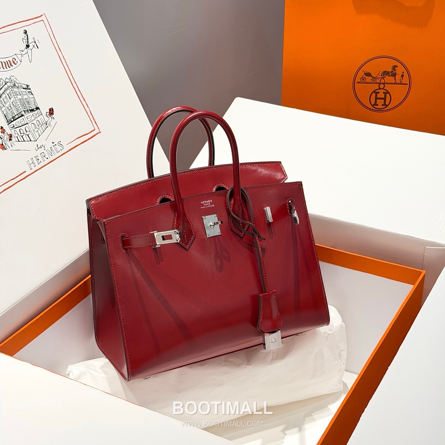 Hermes Birkin 25 Box Calf Red Top Handle Bag 에르메스 버킨 25 박스 카프 레드 탑핸들백 25cm 16