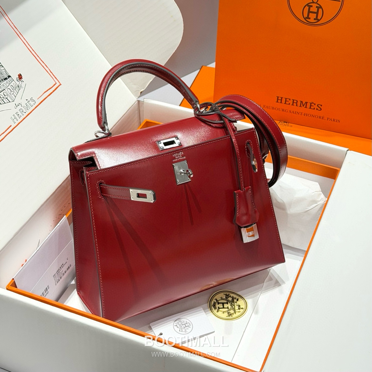 Hermes Kelly 25 Box Calf Red Top Handle Bag 에르메스 켈리 25 박스 카프 레드 탑핸들백 25cm 3