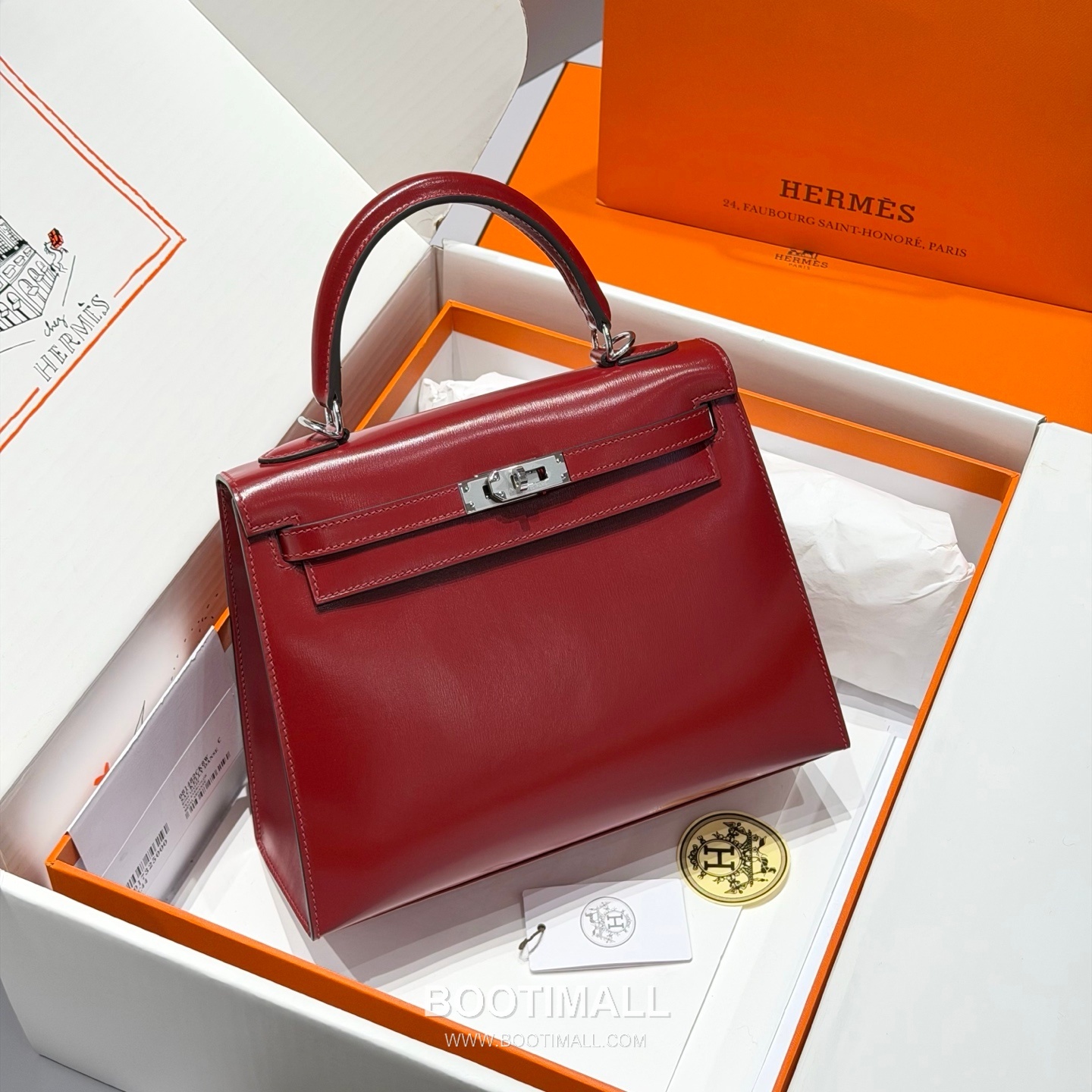 Hermes Kelly 25 Box Calf Red Top Handle Bag 에르메스 켈리 25 박스 카프 레드 탑핸들백 25cm 8