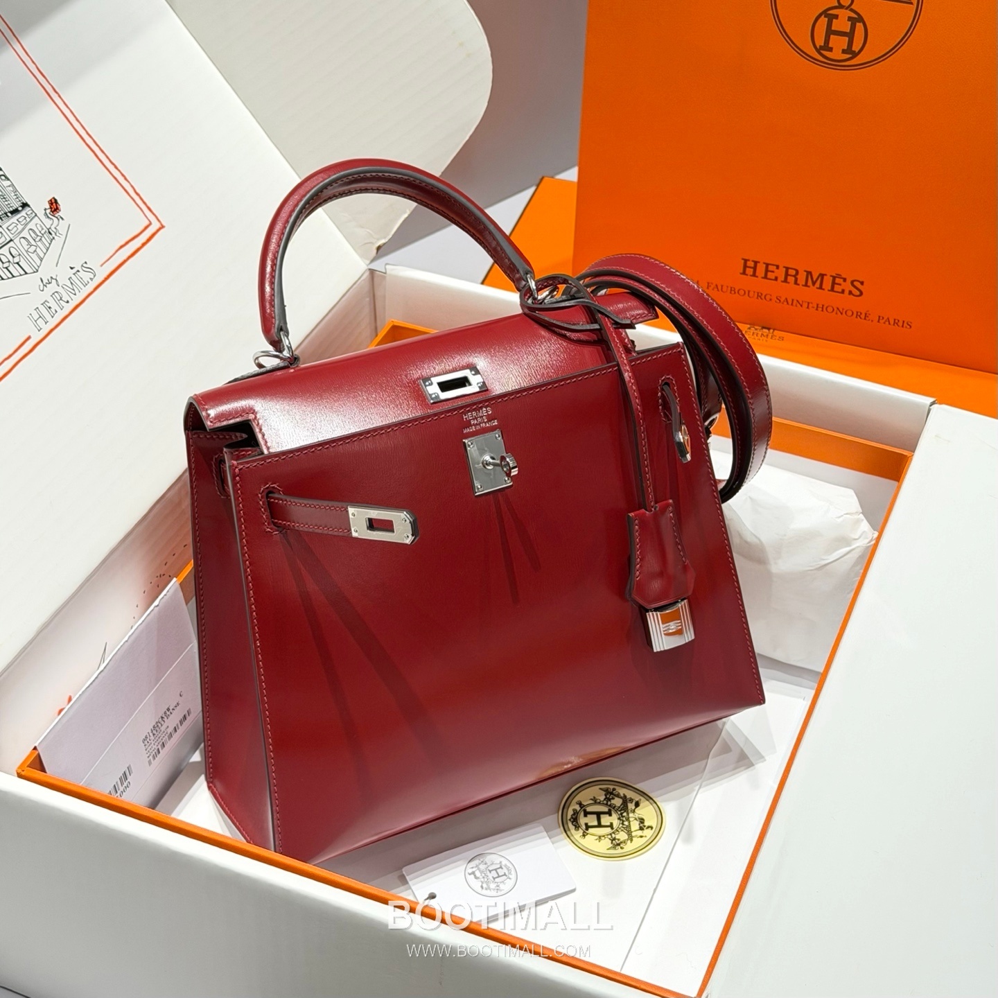 Hermes Kelly 25 Box Calf Red Top Handle Bag 에르메스 켈리 25 박스 카프 레드 탑핸들백 25cm 16