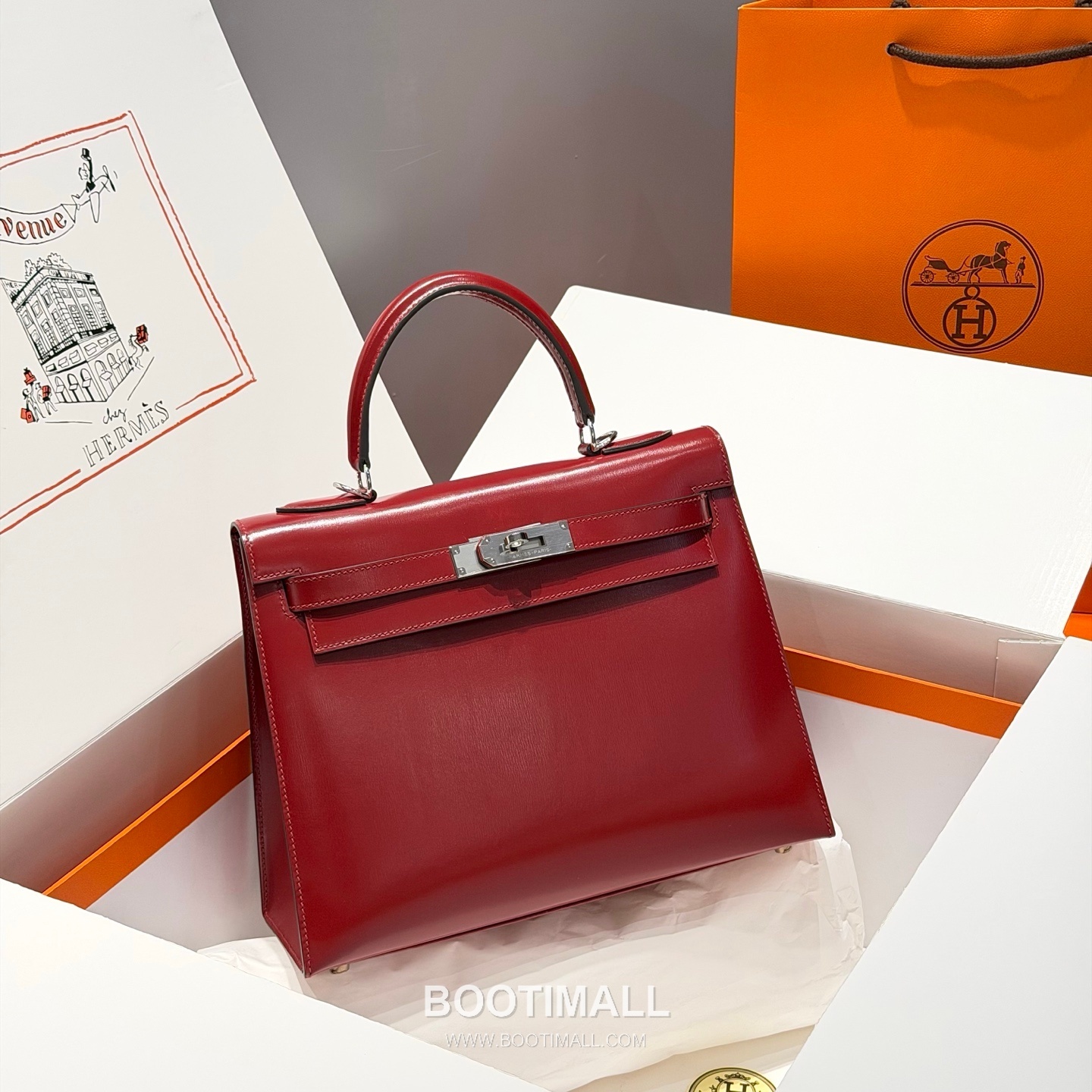 Hermes Kelly 28 Box Calf Red Top Handle Bag 에르메스 켈리 28 박스 카프 레드 탑핸들백 28cm 6