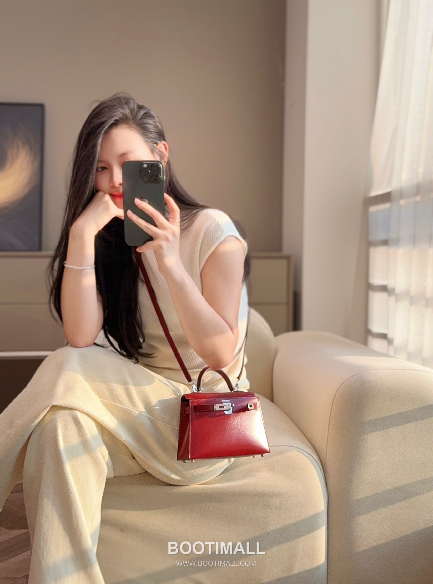 Hermes Mini Kelly II 19 Box Calf Red Top Handle Bag 에르메스 미니 켈리 II 19 박스 카프 레드 탑핸들백 19cm 3