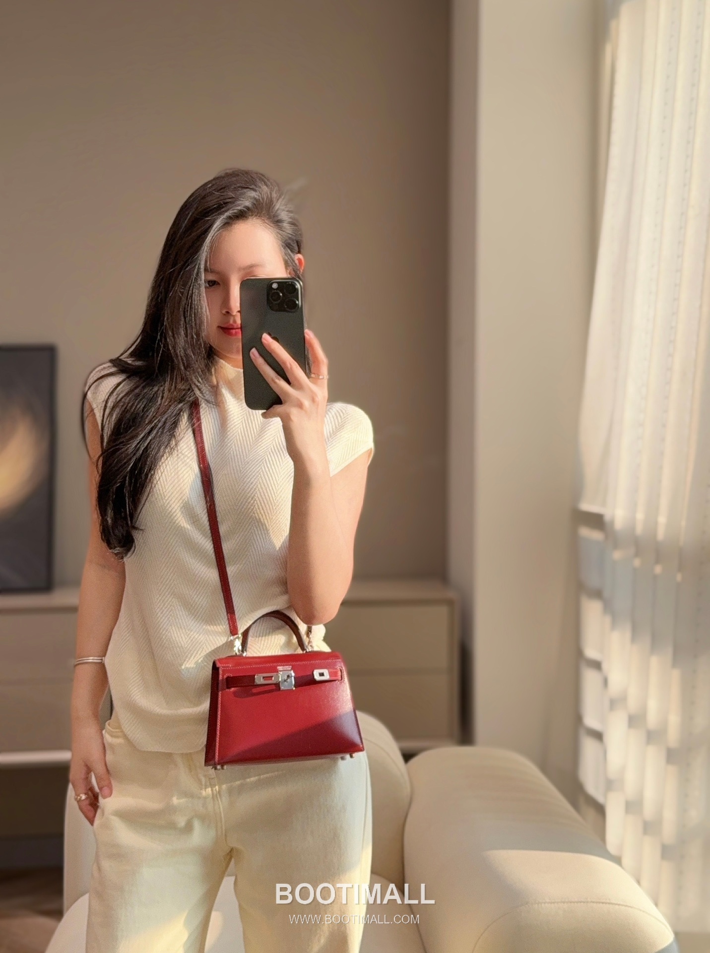 Hermes Mini Kelly II 19 Box Calf Red Top Handle Bag 에르메스 미니 켈리 II 19 박스 카프 레드 탑핸들백 19cm 4