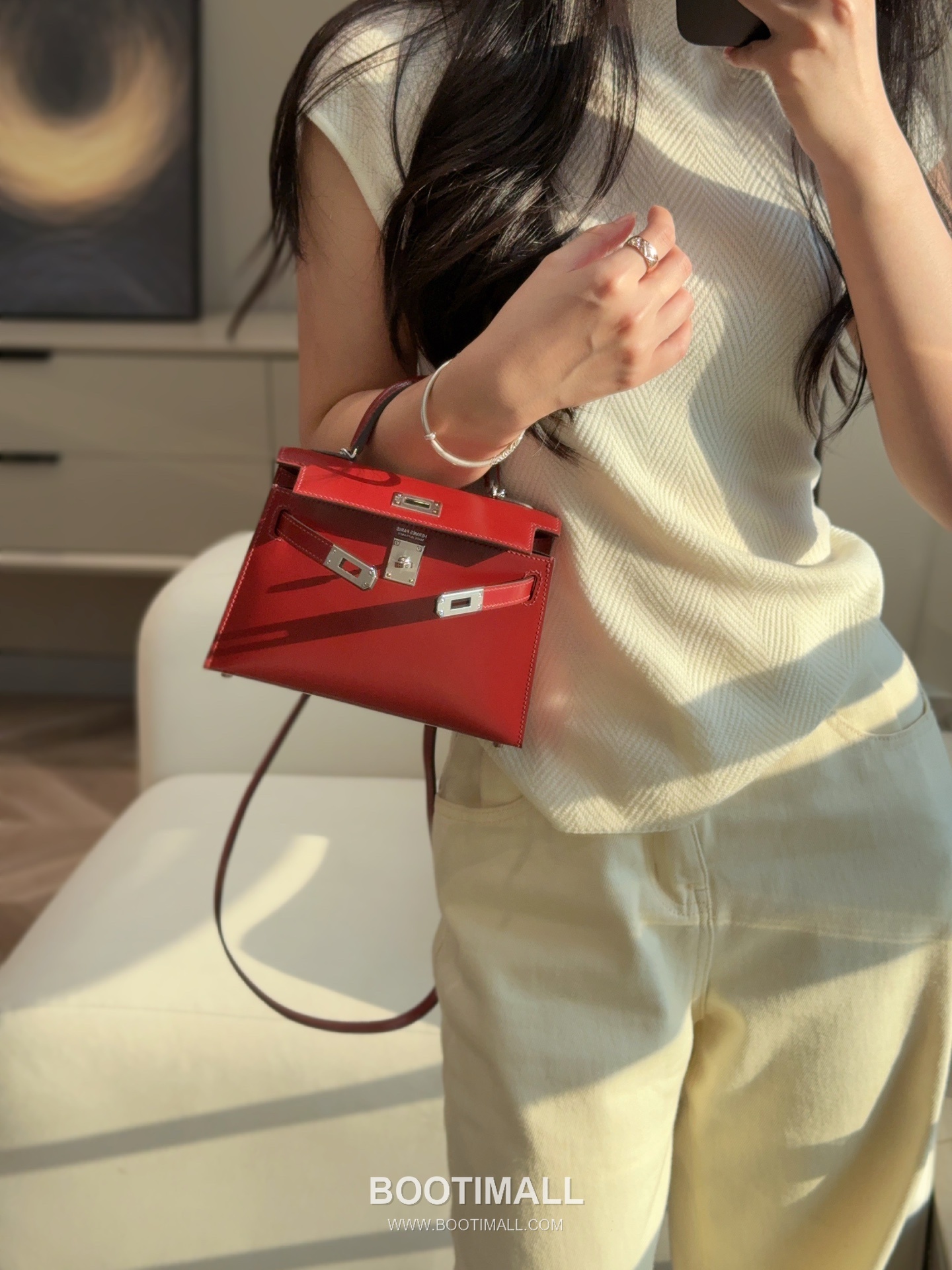 Hermes Mini Kelly II 19 Box Calf Red Top Handle Bag 에르메스 미니 켈리 II 19 박스 카프 레드 탑핸들백 19cm 6