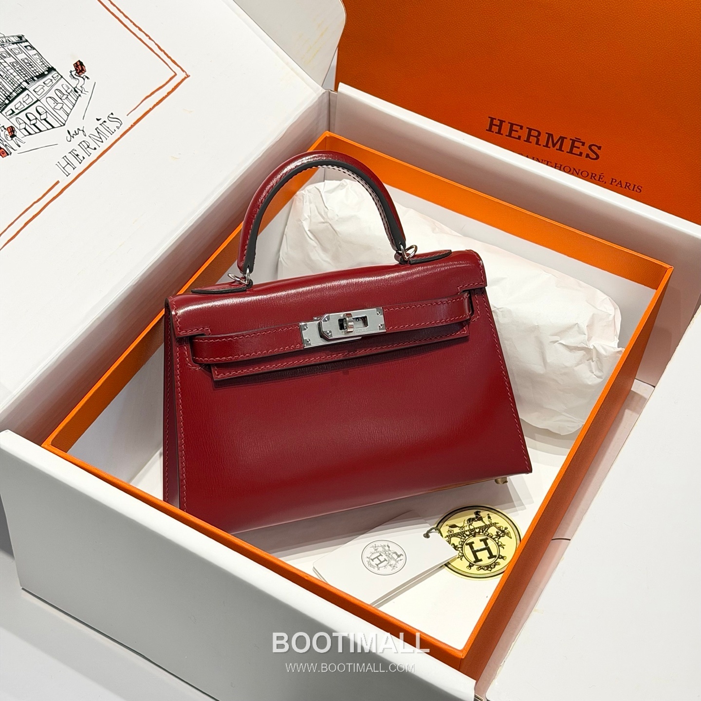 Hermes Mini Kelly II 19 Box Calf Red Top Handle Bag 에르메스 미니 켈리 II 19 박스 카프 레드 탑핸들백 19cm 7