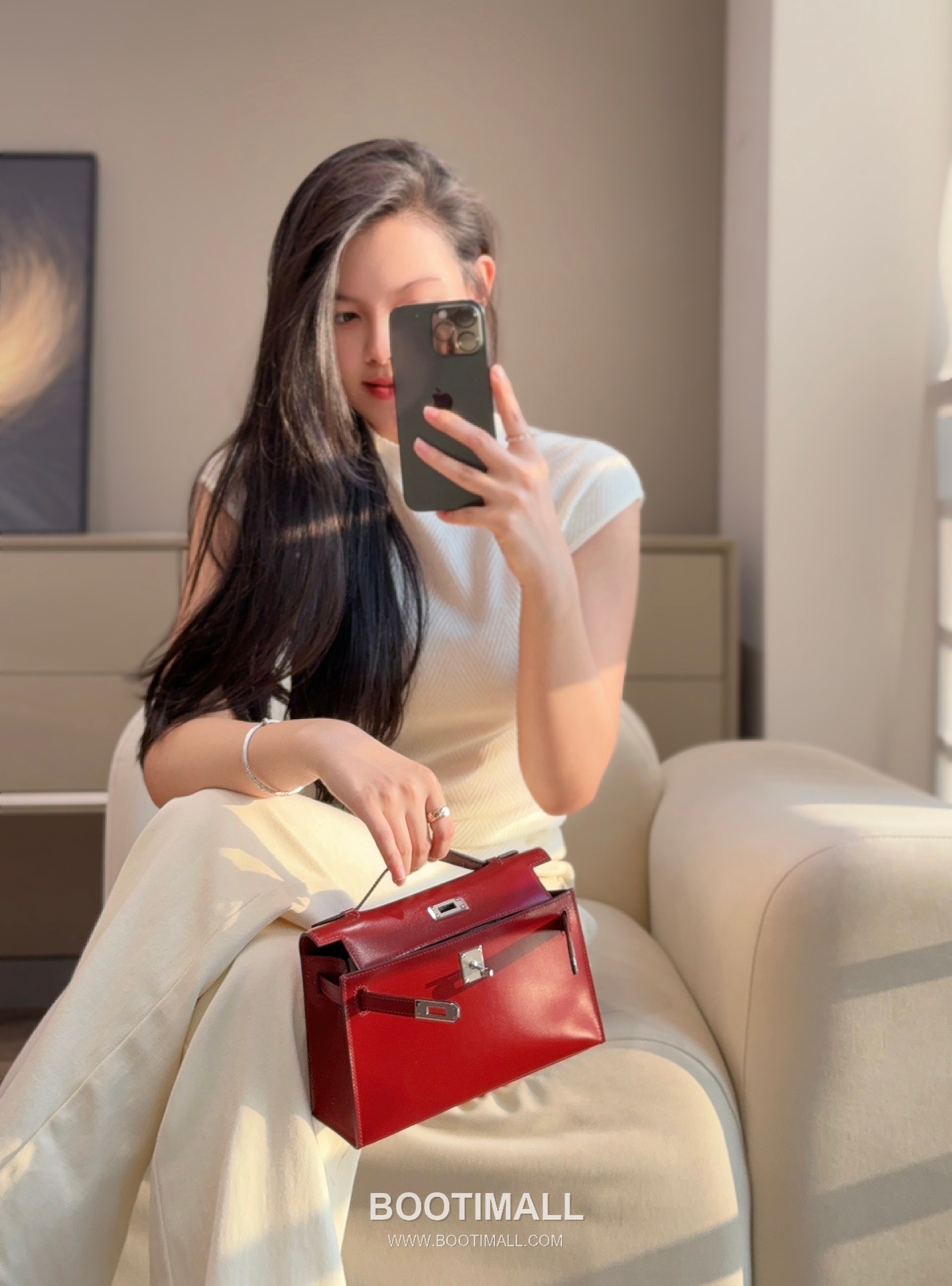 Hermes Mini Kelly 22 Box Calf Red Top Handle Bag 에르메스 미니 켈리 22 박스 카프 레드 탑핸들백 22cm 4