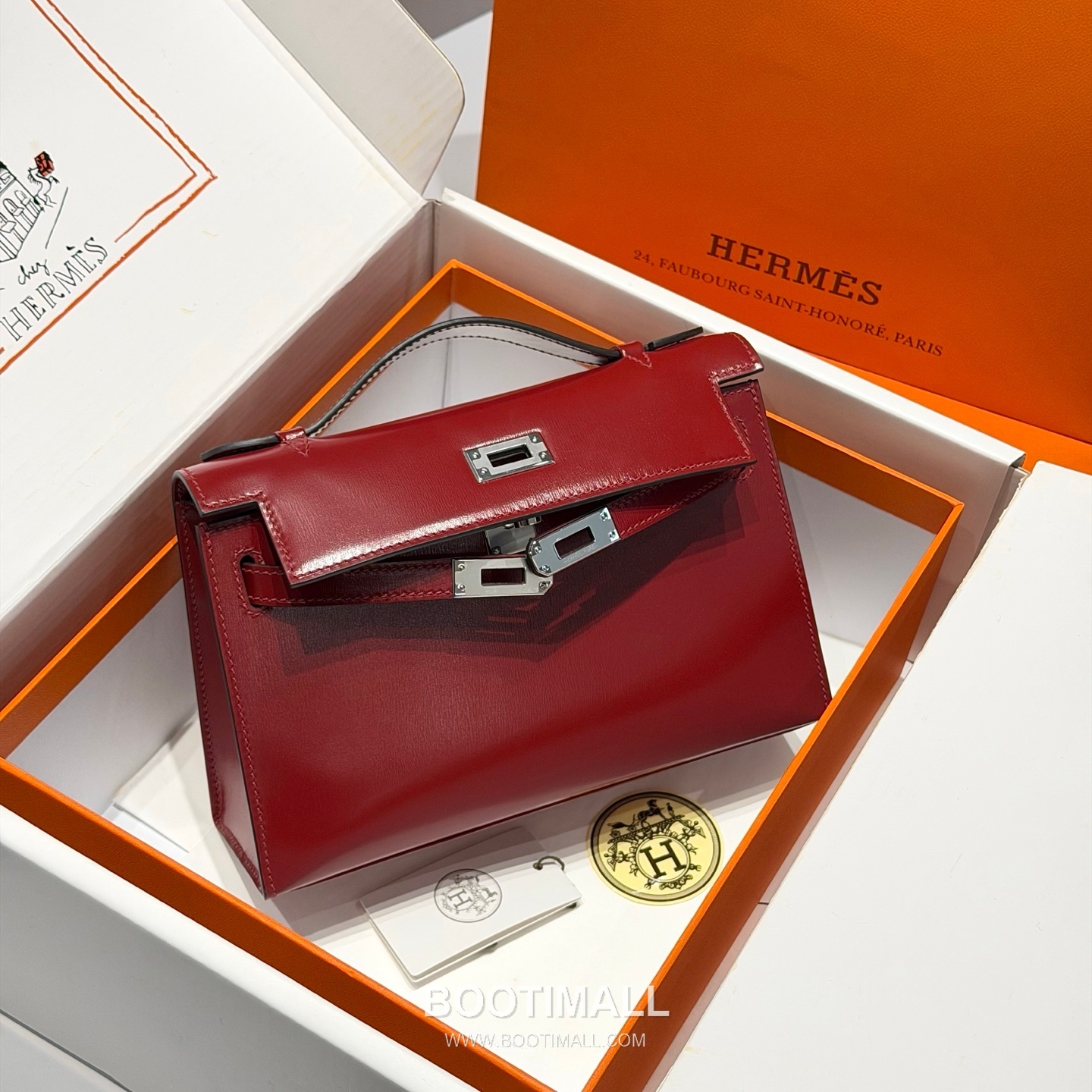 Hermes Mini Kelly 22 Box Calf Red Top Handle Bag 에르메스 미니 켈리 22 박스 카프 레드 탑핸들백 22cm 14