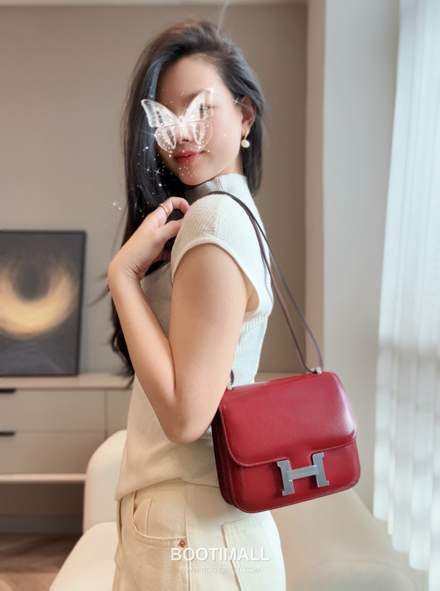 Hermes Constance 19 Box Calf Red Shoulder Bag 에르메스 콘스탄스 19 박스 카프 레드 숄더백 19cm 1