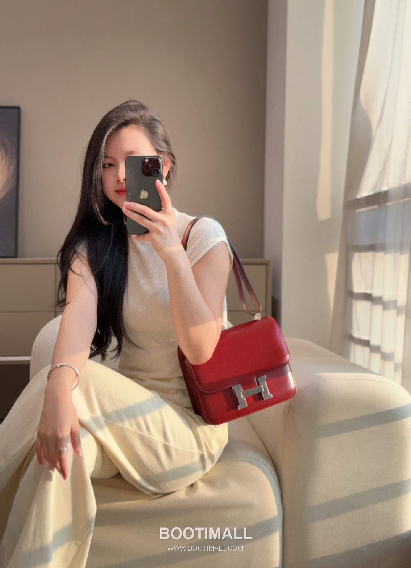 Hermes Constance 19 Box Calf Red Shoulder Bag 에르메스 콘스탄스 19 박스 카프 레드 숄더백 19cm 2