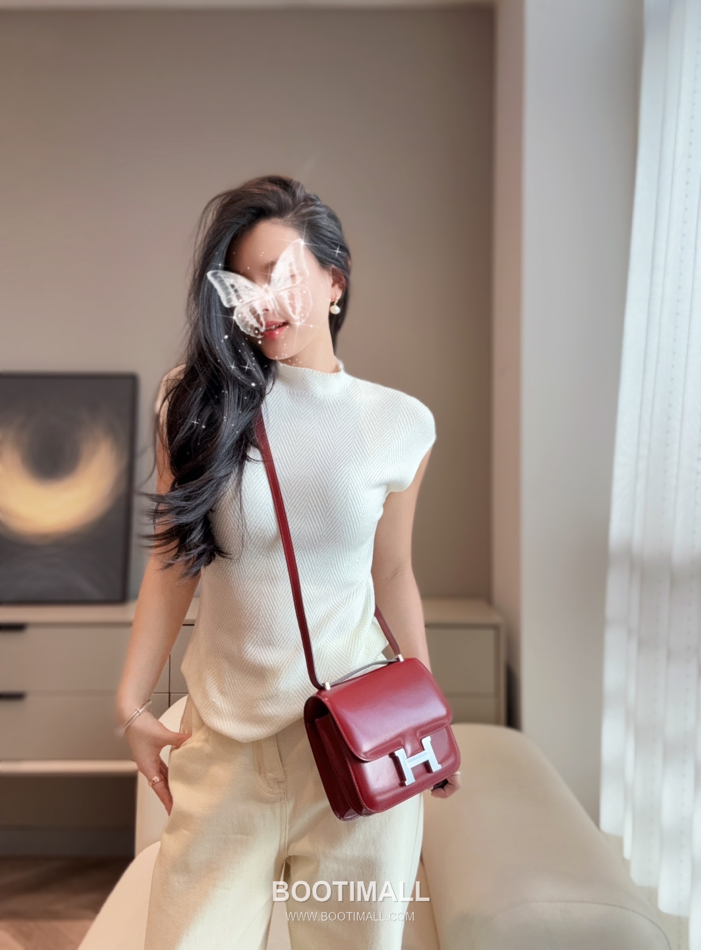 Hermes Constance 19 Box Calf Red Shoulder Bag 에르메스 콘스탄스 19 박스 카프 레드 숄더백 19cm 4