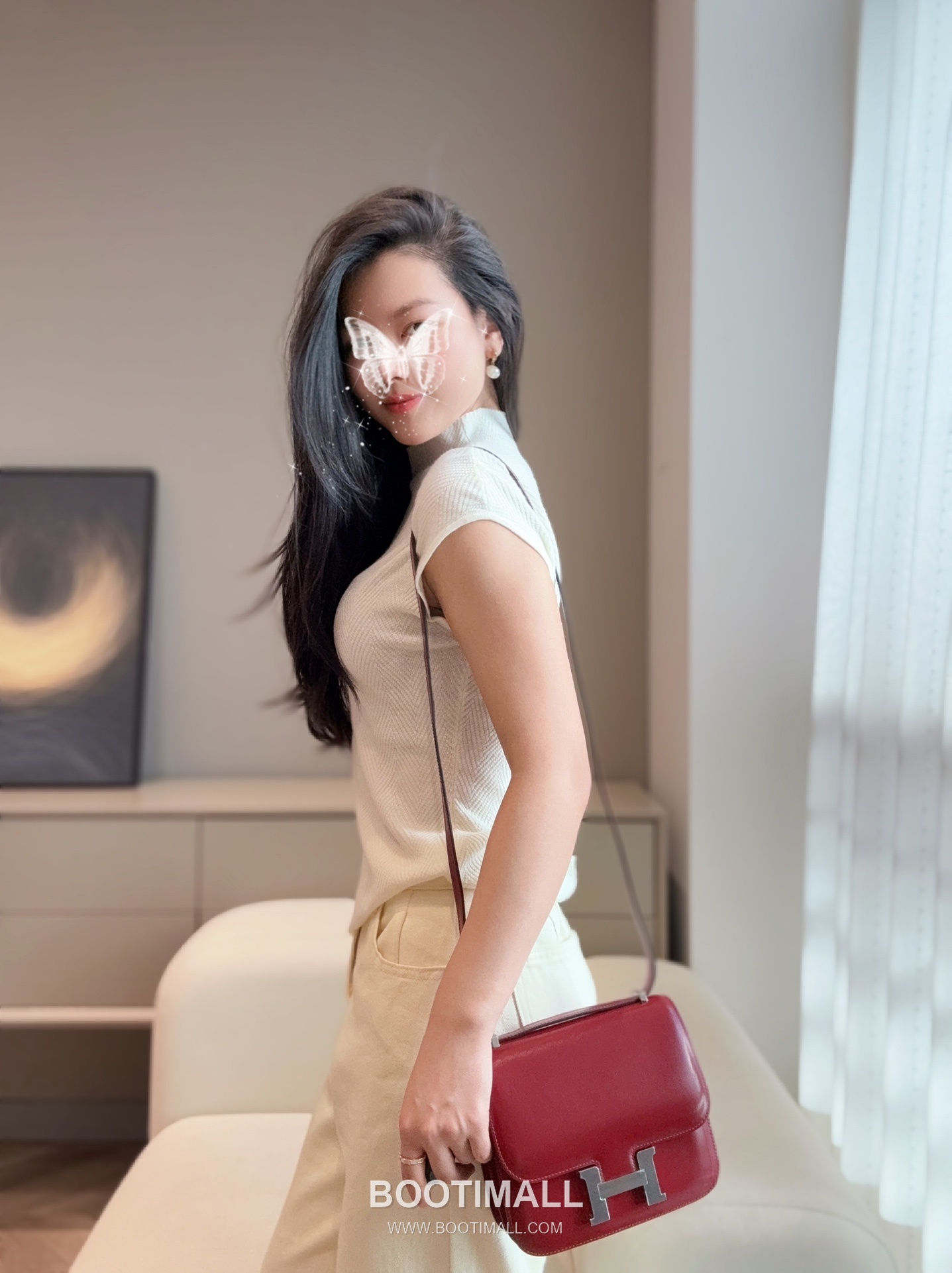 Hermes Constance 19 Box Calf Red Shoulder Bag 에르메스 콘스탄스 19 박스 카프 레드 숄더백 19cm 6