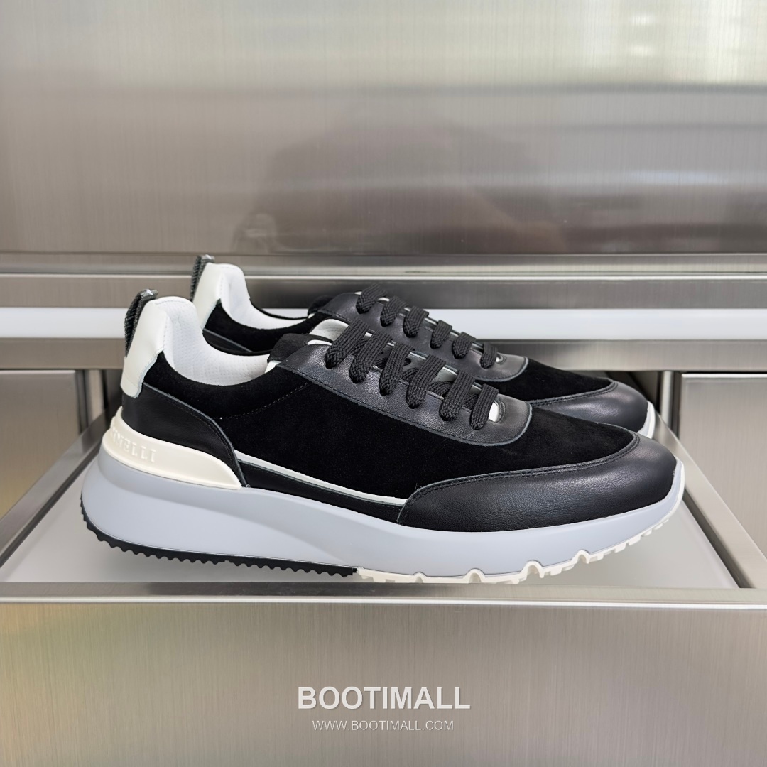 Brunello Cucinelli Cotton Knit Calfskin Platform Lambskin Rubber Black Sneakers 브루넬로 쿠치넬리 코튼 니트 카프스킨 플랫폼 램스킨 러버 블랙 스니커즈 1