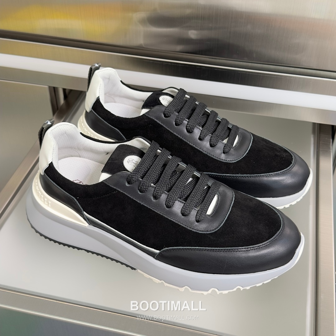 Brunello Cucinelli Cotton Knit Calfskin Platform Lambskin Rubber Black Sneakers 브루넬로 쿠치넬리 코튼 니트 카프스킨 플랫폼 램스킨 러버 블랙 스니커즈 3