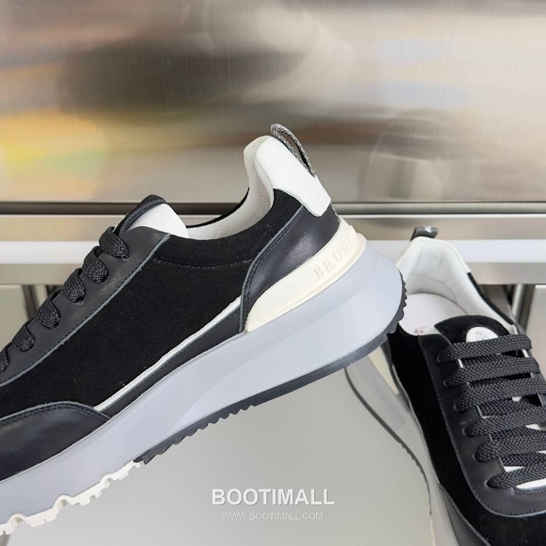Brunello Cucinelli Cotton Knit Calfskin Platform Lambskin Rubber Black Sneakers 브루넬로 쿠치넬리 코튼 니트 카프스킨 플랫폼 램스킨 러버 블랙 스니커즈 7
