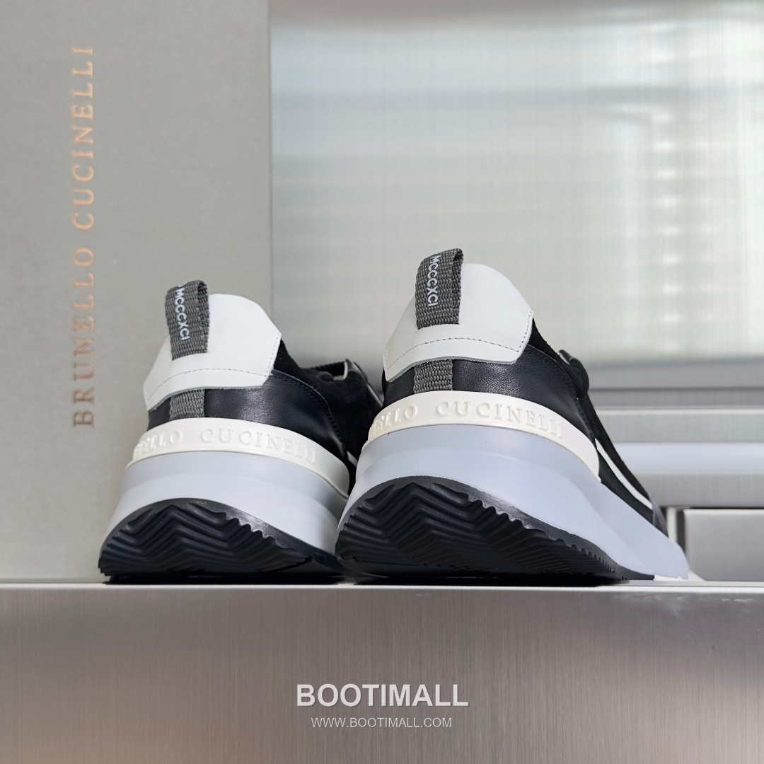 Brunello Cucinelli Cotton Knit Calfskin Platform Lambskin Rubber Black Sneakers 브루넬로 쿠치넬리 코튼 니트 카프스킨 플랫폼 램스킨 러버 블랙 스니커즈 8