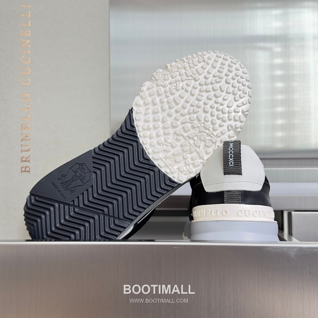 Brunello Cucinelli Cotton Knit Calfskin Platform Lambskin Rubber Black Sneakers 브루넬로 쿠치넬리 코튼 니트 카프스킨 플랫폼 램스킨 러버 블랙 스니커즈 9
