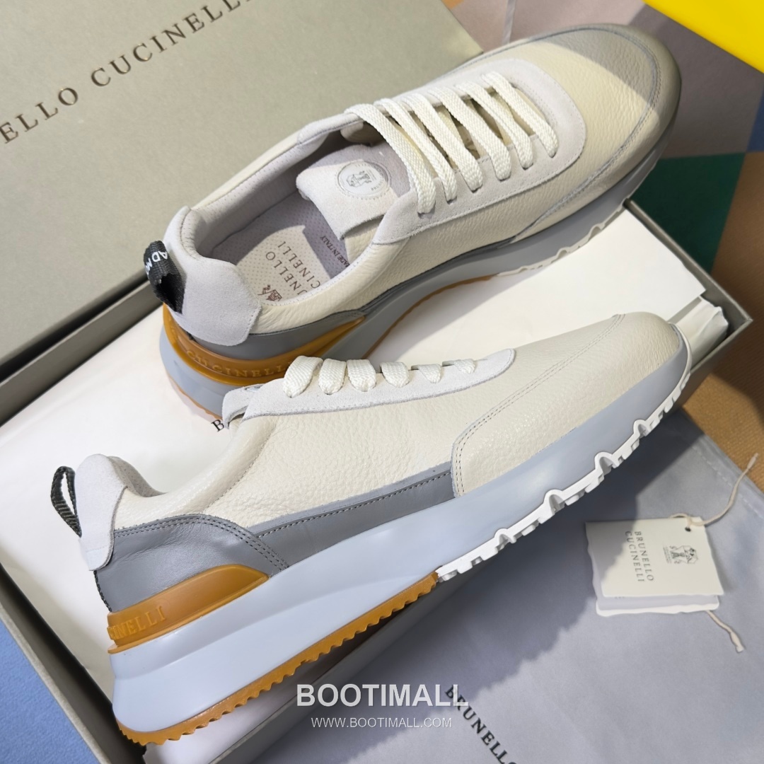 Brunello Cucinelli Cotton Knit Calfskin Platform Lambskin Rubber Black Sneakers 브루넬로 쿠치넬리 코튼 니트 카프스킨 플랫폼 램스킨 러버 블랙 스니커즈 4