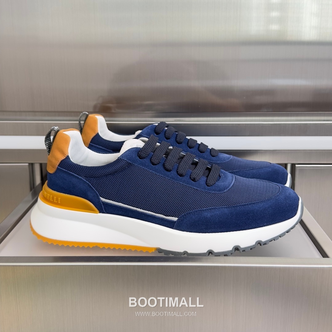 Brunello Cucinelli Cotton Knit Calfskin Platform Lambskin Rubber Black Sneakers 브루넬로 쿠치넬리 코튼 니트 카프스킨 플랫폼 램스킨 러버 블랙 스니커즈 1