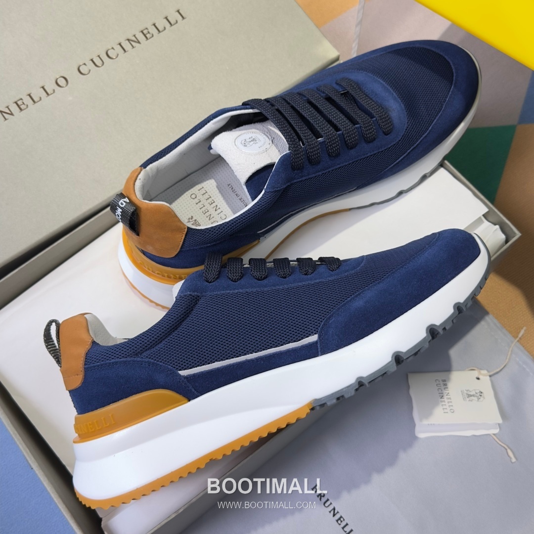 Brunello Cucinelli Cotton Knit Calfskin Platform Lambskin Rubber Black Sneakers 브루넬로 쿠치넬리 코튼 니트 카프스킨 플랫폼 램스킨 러버 블랙 스니커즈 4