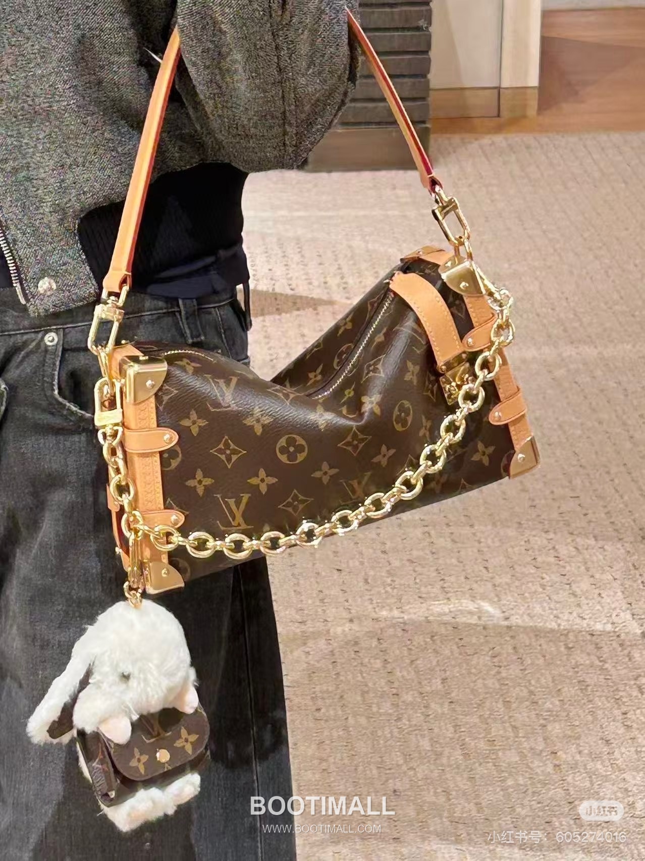 Louis Vuitton Side Trunk East West Monogram Canvas Brown Handbag 루이비통 사이드 트렁크 이스트 웨스트 모노그램 M28385 캔버스 브라운 핸드백 28cm 4