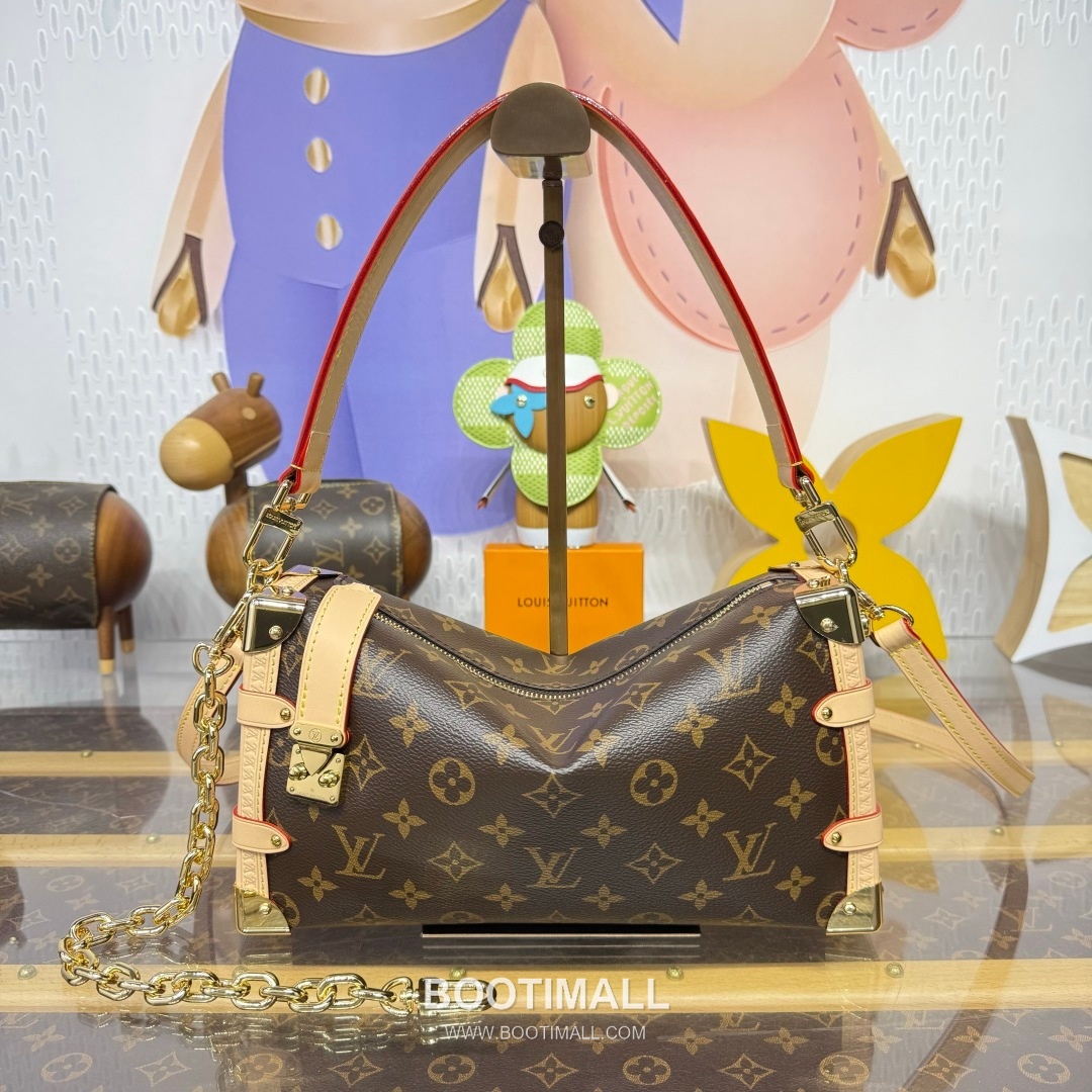 Louis Vuitton Side Trunk East West Monogram Canvas Brown Handbag 루이비통 사이드 트렁크 이스트 웨스트 모노그램 M28385 캔버스 브라운 핸드백 28cm 11