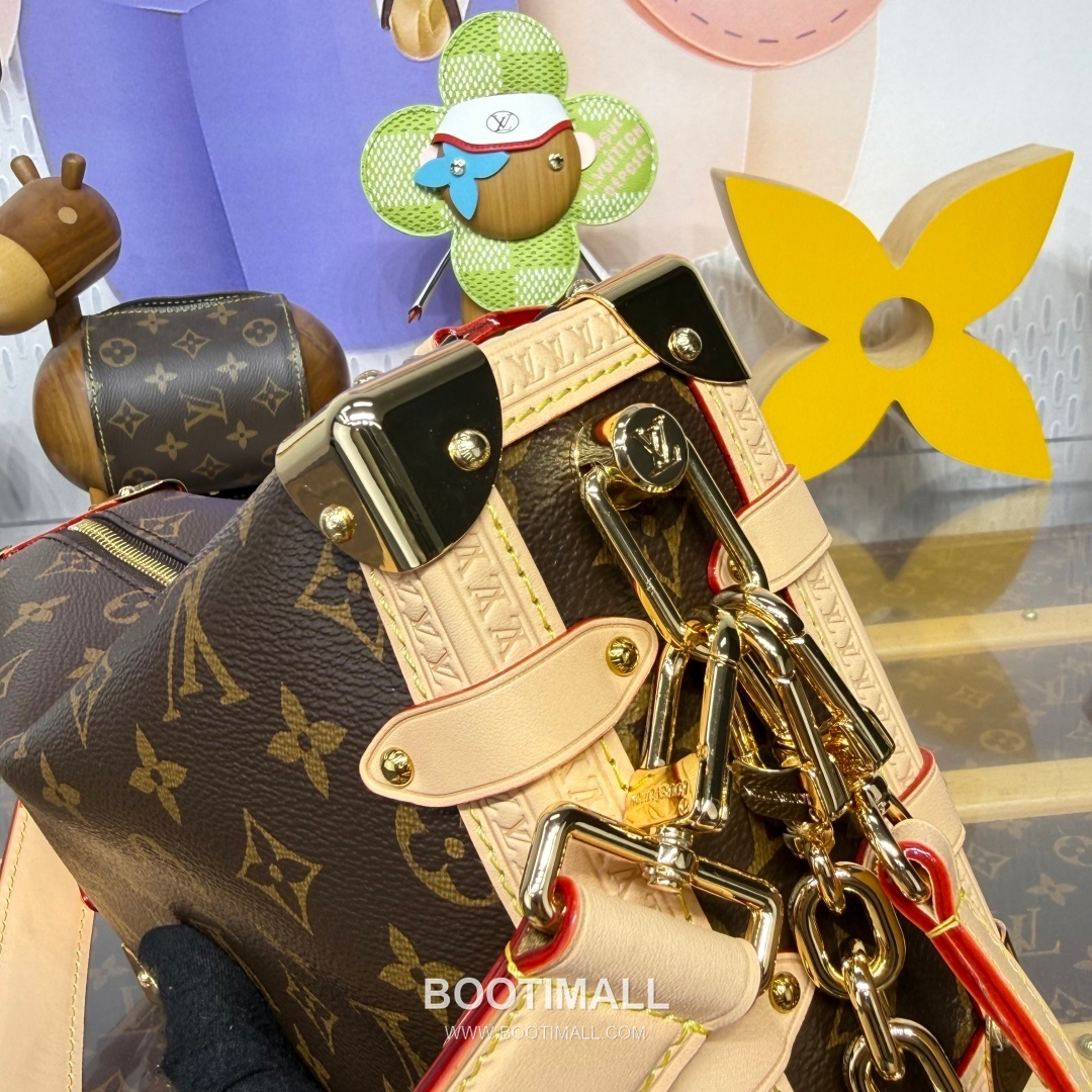 Louis Vuitton Side Trunk East West Monogram Canvas Brown Handbag 루이비통 사이드 트렁크 이스트 웨스트 모노그램 M28385 캔버스 브라운 핸드백 28cm 16