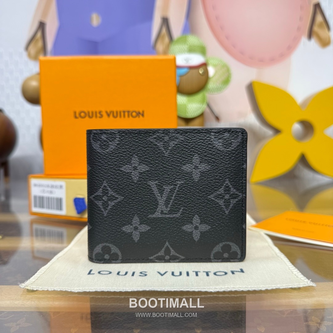 Louis Vuitton Damier Graphite Multiple Coated Canvas Black Bifold Wallet 루이비통 다미에 그라파이트 멀티플 M64002 코팅 캔버스 블랙 반지갑 11.5cm 1