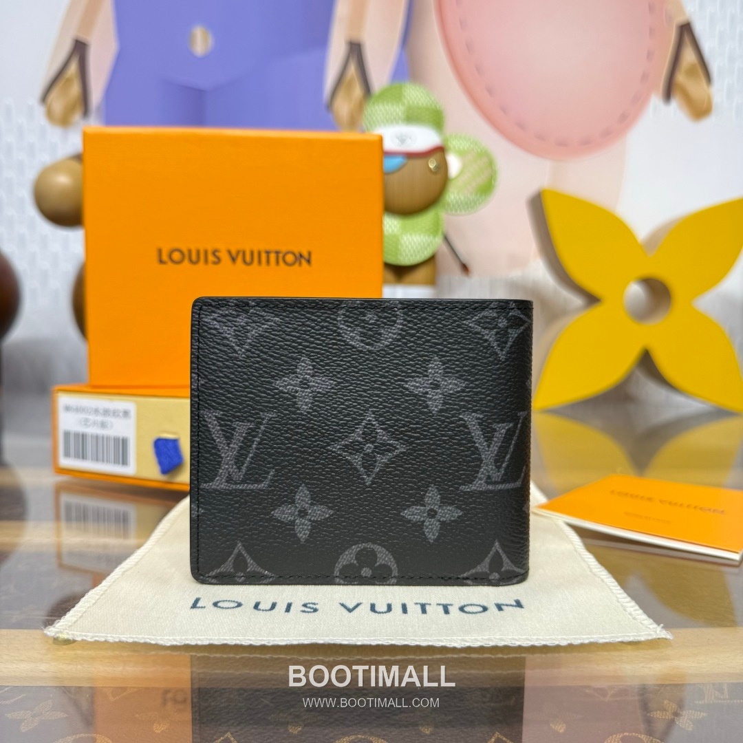 Louis Vuitton Damier Graphite Multiple Coated Canvas Black Bifold Wallet 루이비통 다미에 그라파이트 멀티플 M64002 코팅 캔버스 블랙 반지갑 11.5cm 2