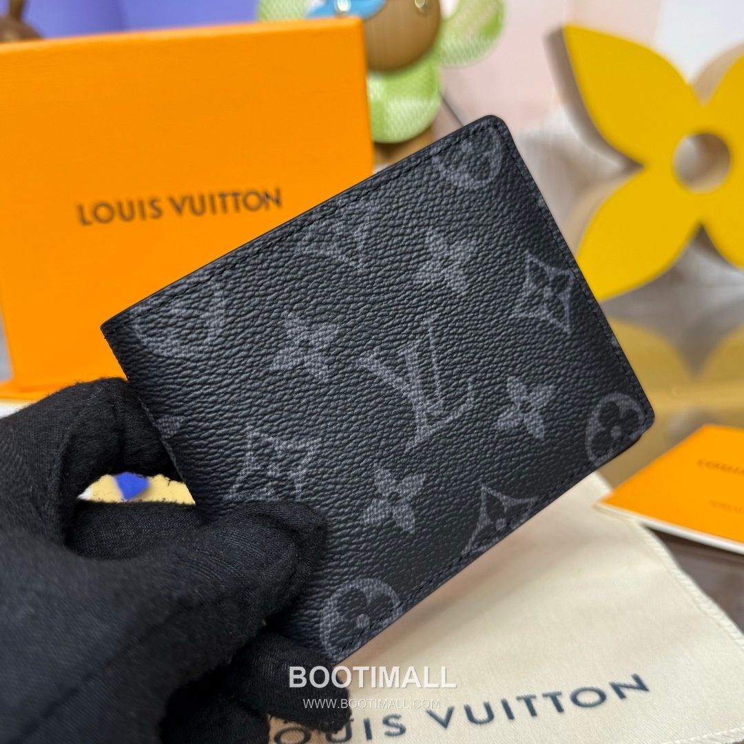 Louis Vuitton Damier Graphite Multiple Coated Canvas Black Bifold Wallet 루이비통 다미에 그라파이트 멀티플 M64002 코팅 캔버스 블랙 반지갑 11.5cm 3