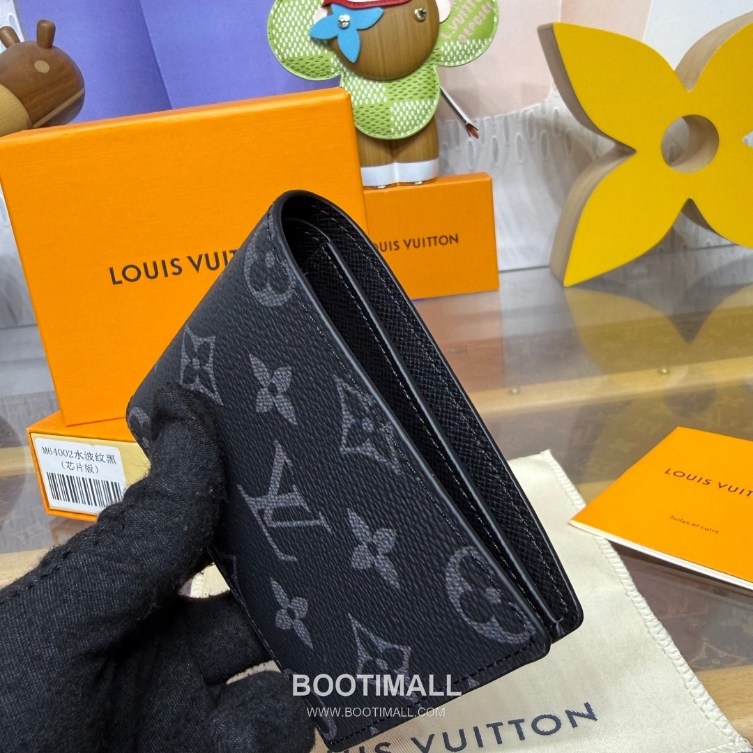 Louis Vuitton Damier Graphite Multiple Coated Canvas Black Bifold Wallet 루이비통 다미에 그라파이트 멀티플 M64002 코팅 캔버스 블랙 반지갑 11.5cm 5
