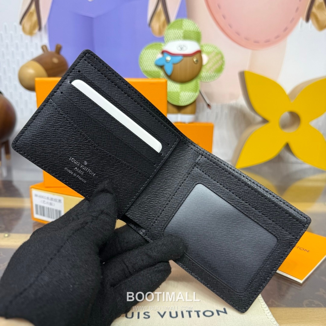 Louis Vuitton Damier Graphite Multiple Coated Canvas Black Bifold Wallet 루이비통 다미에 그라파이트 멀티플 M64002 코팅 캔버스 블랙 반지갑 11.5cm 7