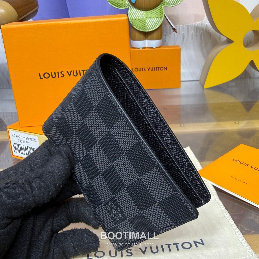 Louis Vuitton Damier Graphite Multiple Coated Canvas Black Bifold Wallet 루이비통 다미에 그라파이트 멀티플 M64002 코팅 캔버스 블랙 반지갑 11.5cm 5