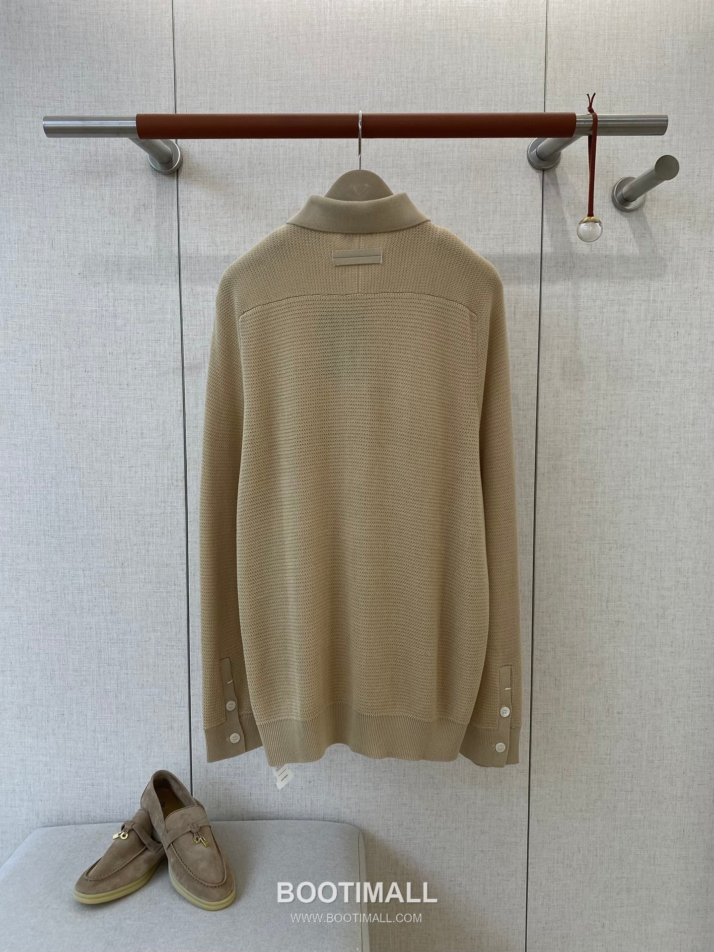 Zegna Pocket Knit Long-Sleeve Polo White Shirt 제냐 포켓 니트 롱슬리브 폴로 화이트 2