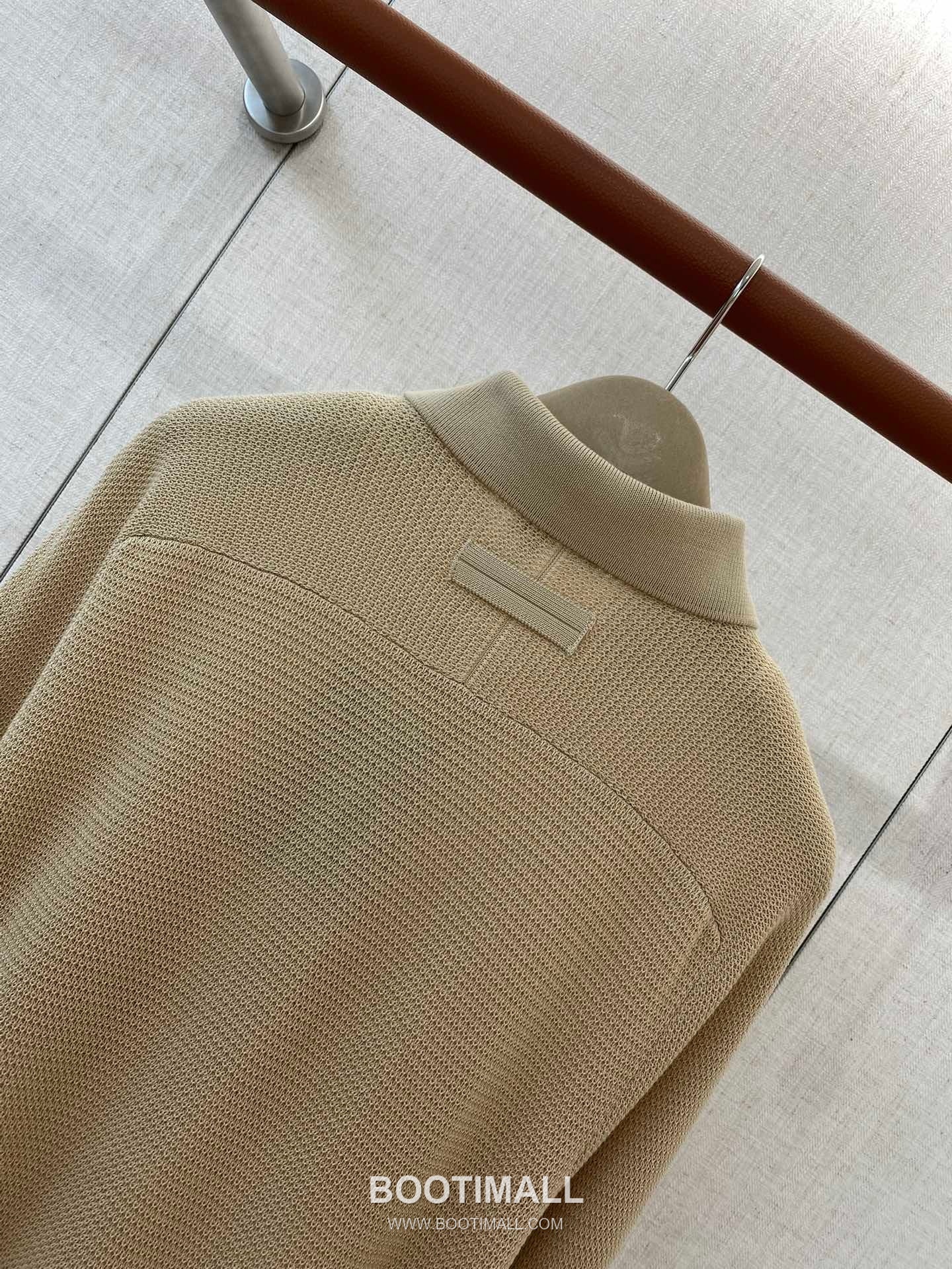 Zegna Pocket Knit Long-Sleeve Polo White Shirt 제냐 포켓 니트 롱슬리브 폴로 화이트 5