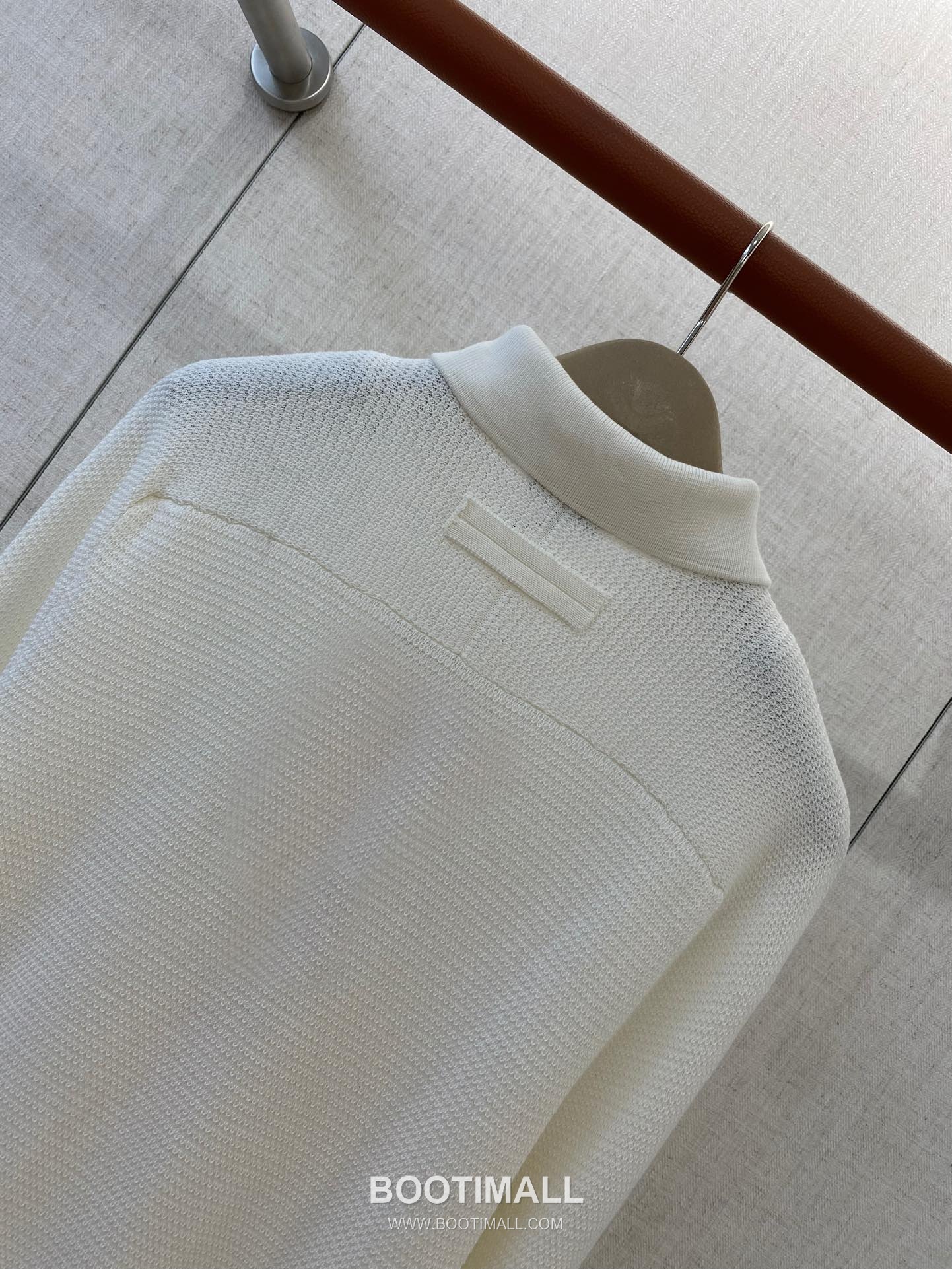 Zegna Pocket Knit Long-Sleeve Polo White Shirt 제냐 포켓 니트 롱슬리브 폴로 화이트 5