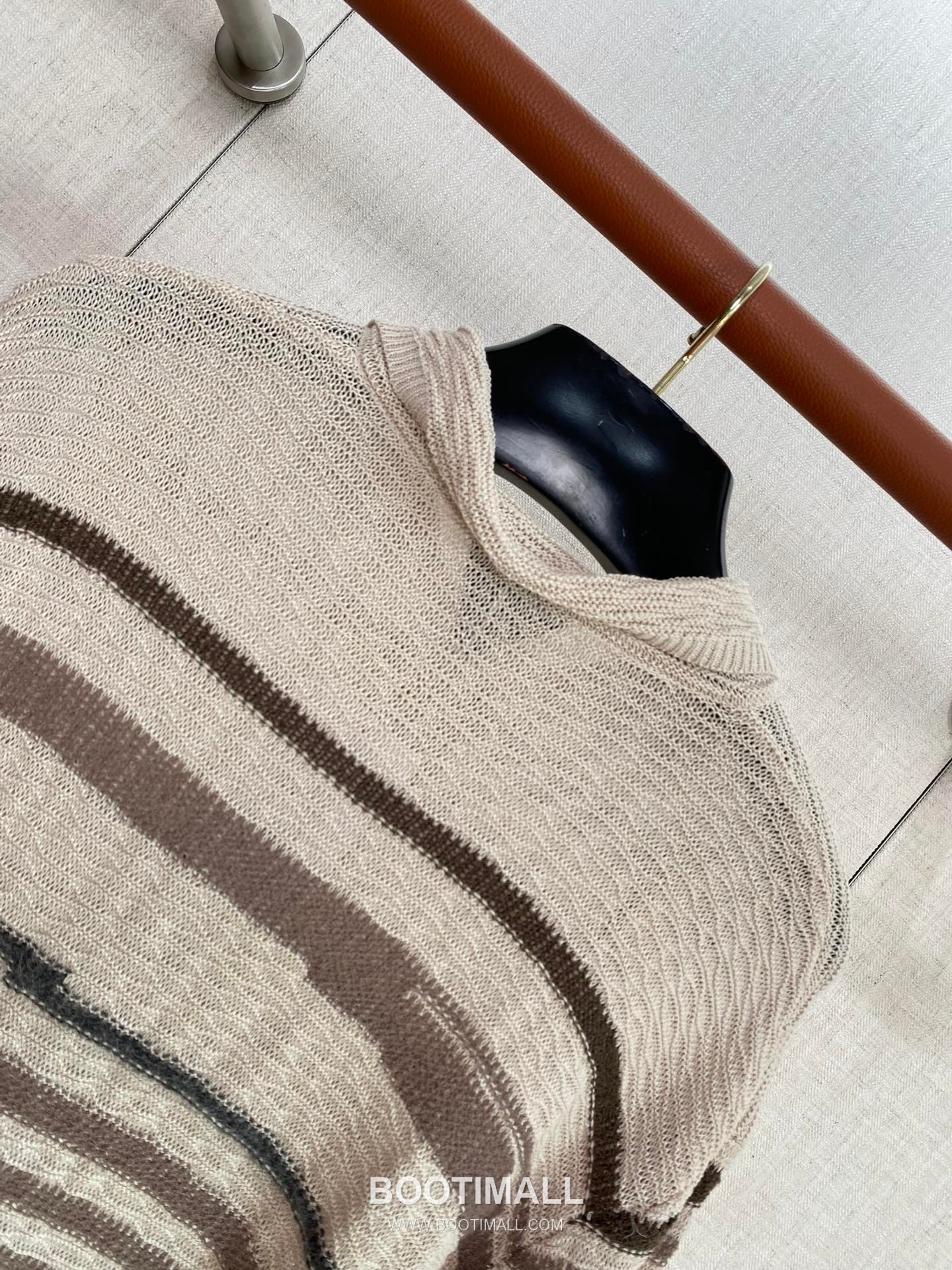 Bottega Veneta Pattern Knit Polo Tencel Cotton Lyocell Alpaca Blend Brown Short Sleeve 보테가 베네타 패턴 니트 폴로 텐셀 코튼 라이오셀 알파카 블렌드 브라운 반팔 5