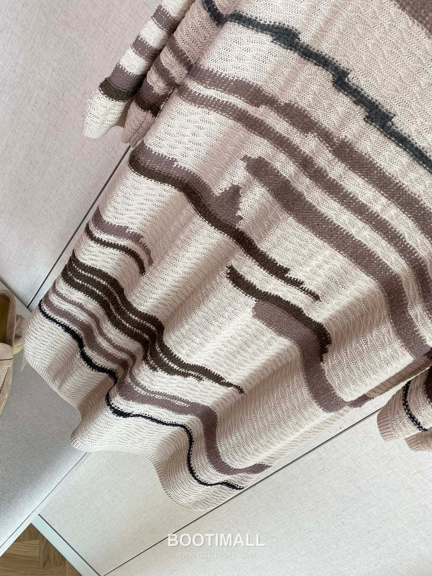 Bottega Veneta Pattern Knit Polo Tencel Cotton Lyocell Alpaca Blend Brown Short Sleeve 보테가 베네타 패턴 니트 폴로 텐셀 코튼 라이오셀 알파카 블렌드 브라운 반팔 6