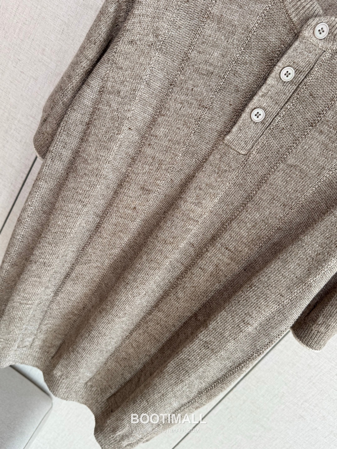 Brunello Cucinelli Linen-Cotton Knit Linen Cotton Beige Short Sleeve 브루넬로 쿠치넬리 리넨 코튼 니트 베이지 반팔 4