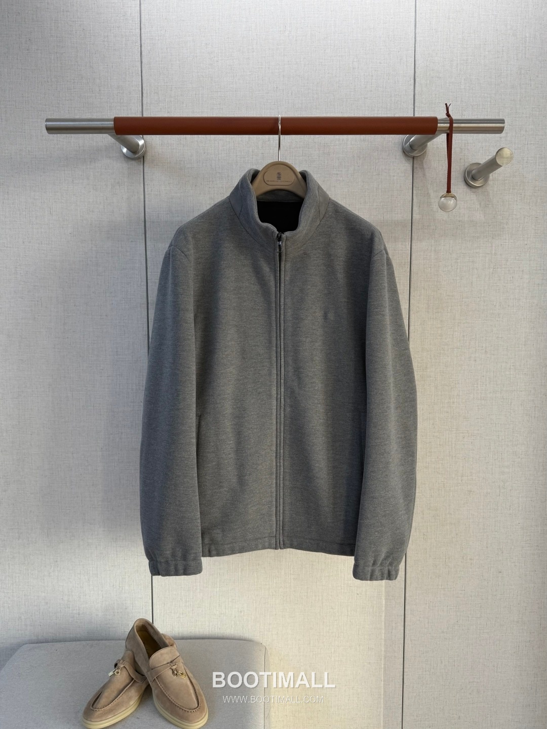 Loro Piana Cashmere Stand-Collar Outerwear Acetate Blend Gray Jacket 로로피아나 캐시미어 스탠드칼라 아우터 아세테이트 블렌드 그레이 재킷 1