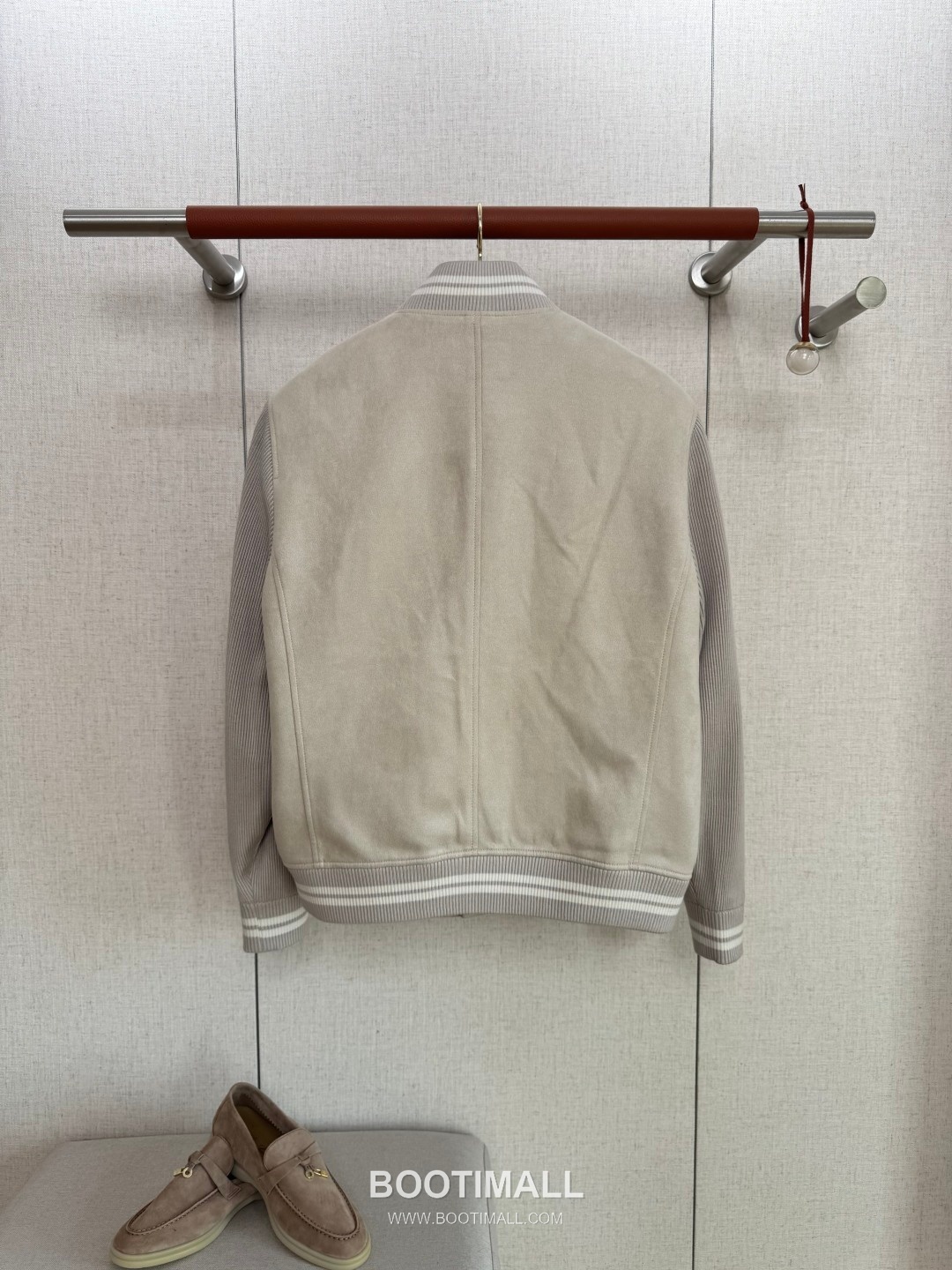 Brunello Cucinelli Varsity Snap Jacket Blend Fabric Beige 브루넬로 쿠치넬리 바시티 스냅 재킷 혼방 원단 베이지 2