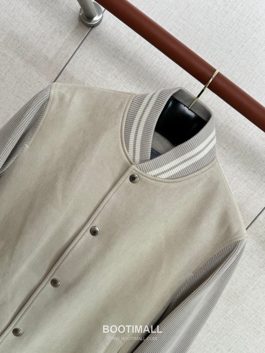 Brunello Cucinelli Varsity Snap Jacket Blend Fabric Beige 브루넬로 쿠치넬리 바시티 스냅 재킷 혼방 원단 베이지 3