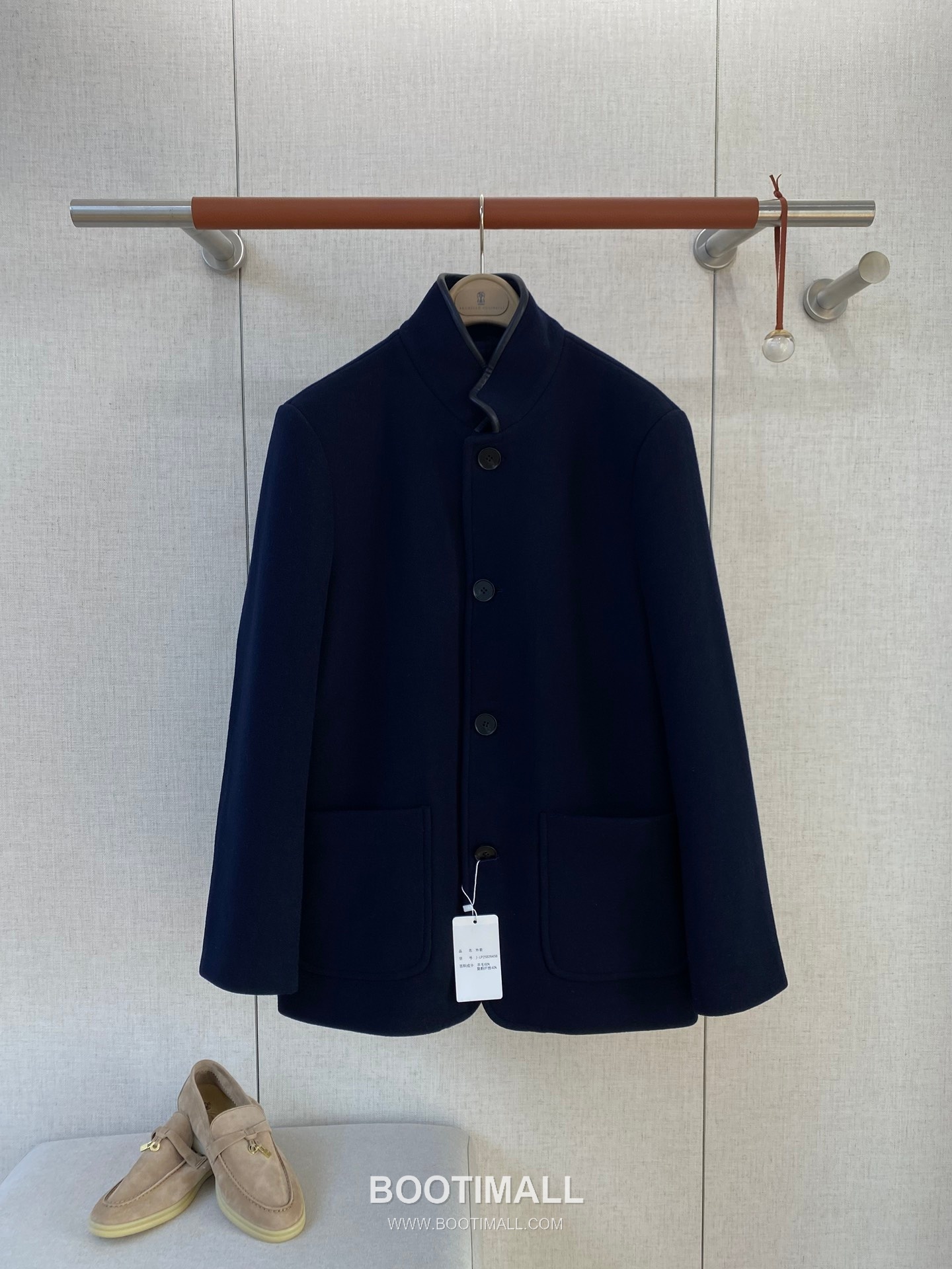 Loro Piana Stand Collar Outerwear Wool Blend Navy Jacket 로로피아나 스탠드 칼라 아우터 울 블렌드 네이비 자켓 1