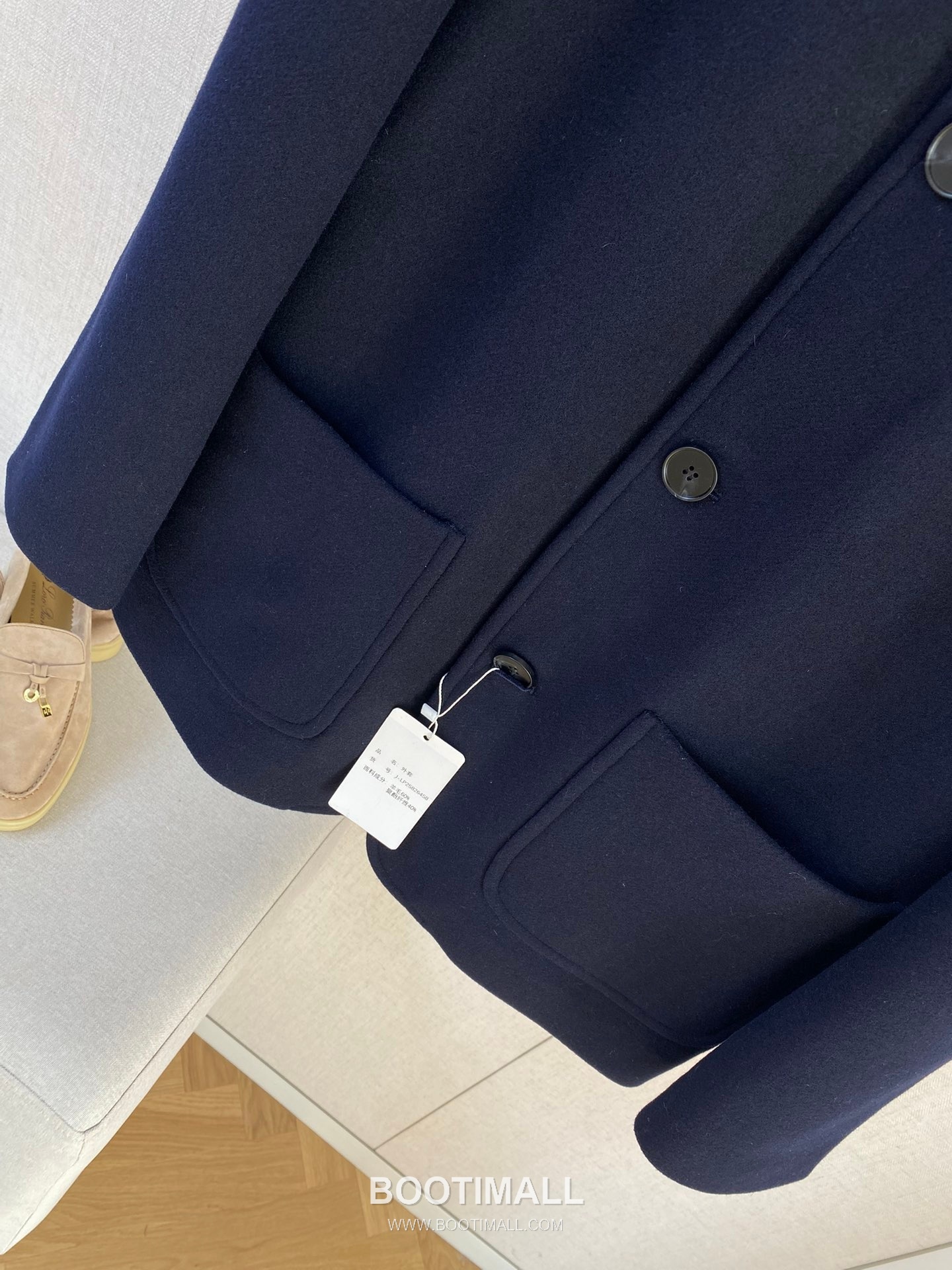 Loro Piana Stand Collar Outerwear Wool Blend Navy Jacket 로로피아나 스탠드 칼라 아우터 울 블렌드 네이비 자켓 4